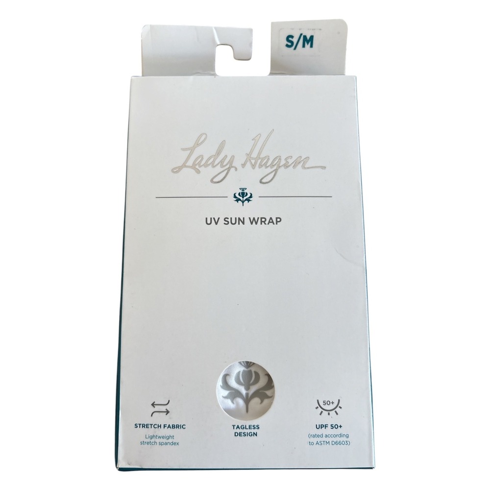 Lady Hagen Womens UV Sun Wrap White UPF 50+ Shoulder Shrug Spandex S/M LHA15960